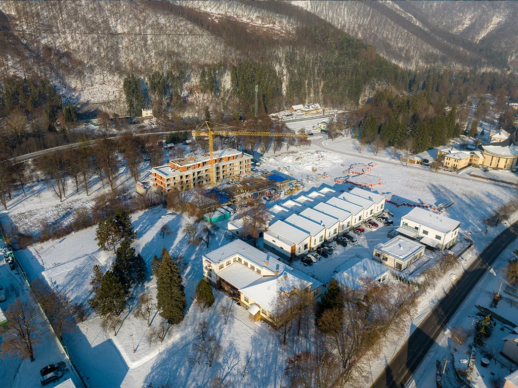 RajPark Residence – výstavba vo februári 2023, záber 1