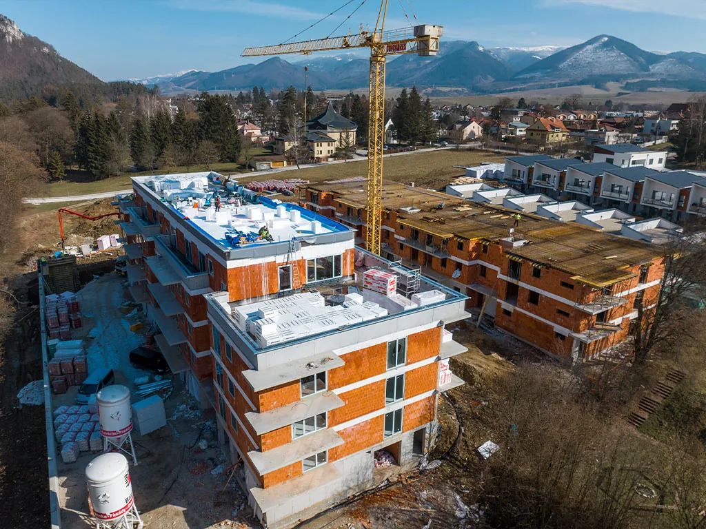 RajPark Residence – výstavba vo februári 2023, záber 2